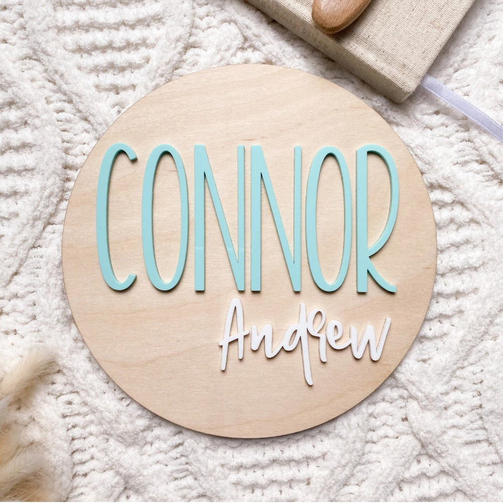 Baby Nursery Toy - Personalisiertes Geburtsankündigungsschild – Babynamenschild aus Holz