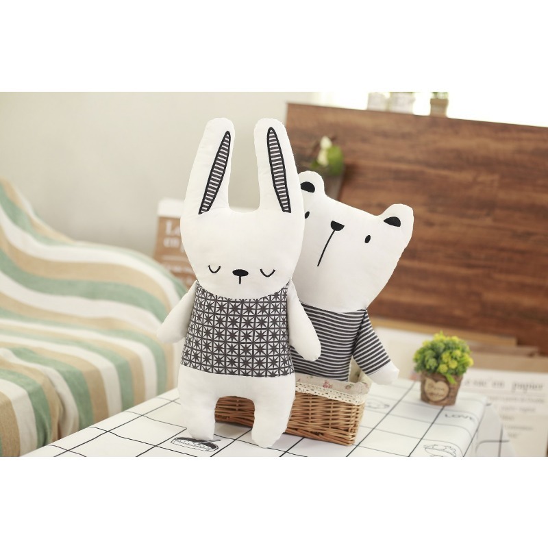 Baby Nursery Dolls - Baumwollgefüllte Puppe Hase Bär Einhorn Plüschkissen