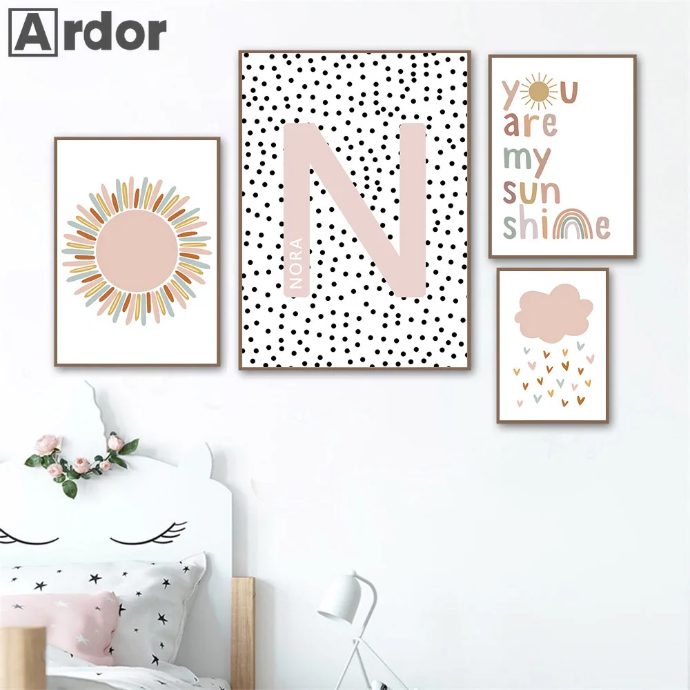 Baby Nursery You Are My Sunshine - Benutzerdefinierte Namensposter Baby Kinderzimmer Wand Kunstdruck
