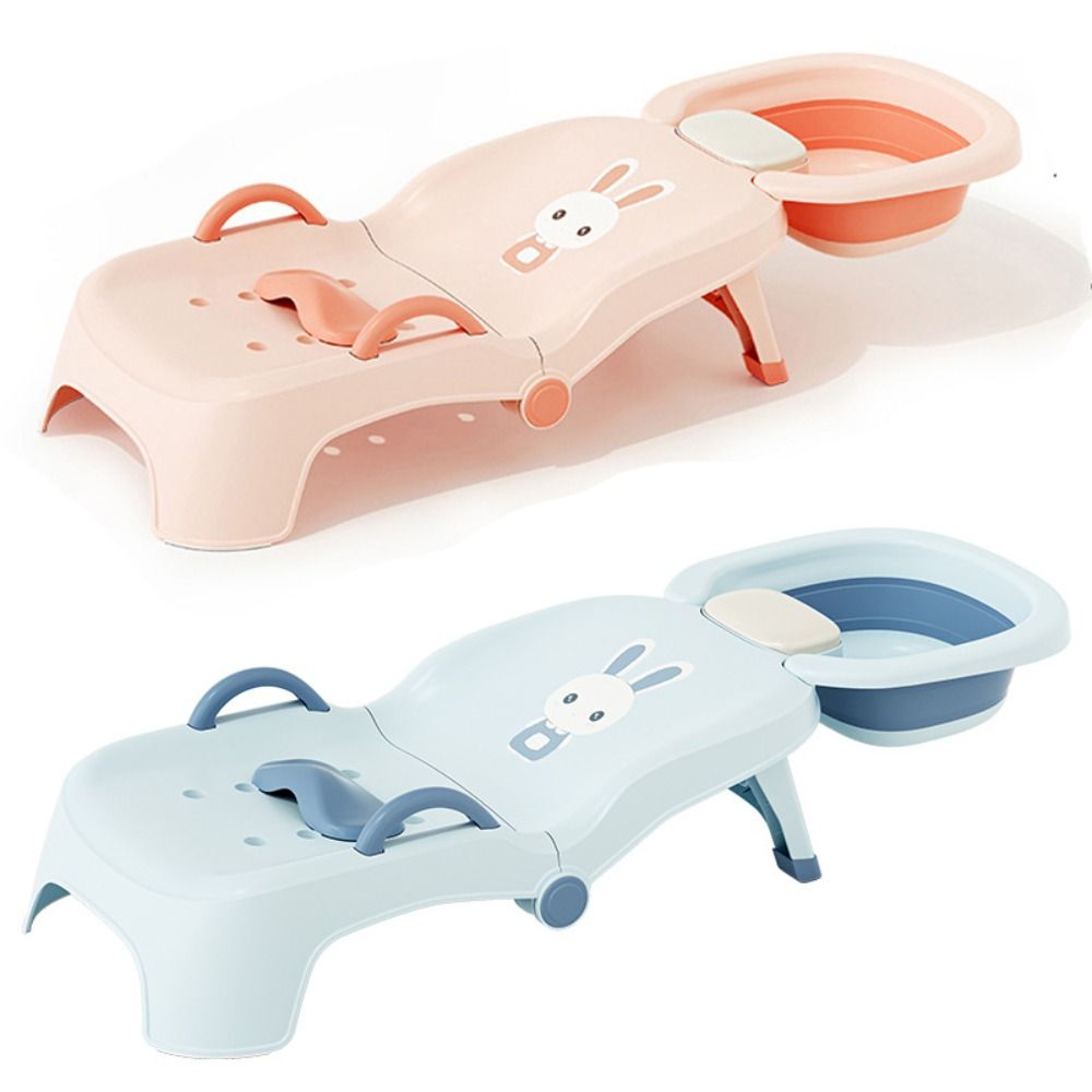 Baby Nursery Chair - Verstellbarer Kinder-Shampoo-Stuhl mit Shampoo-Becken, faltbares Baby-Haarwaschbett,