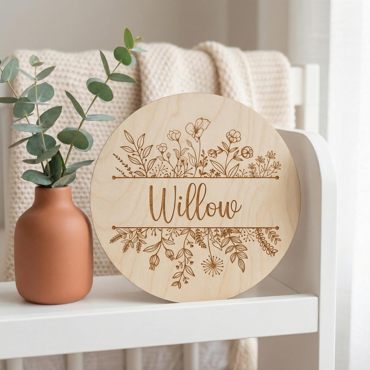 Personalisierte Runde Holztafe – Baby Nursery Toy Bewertung und Preis