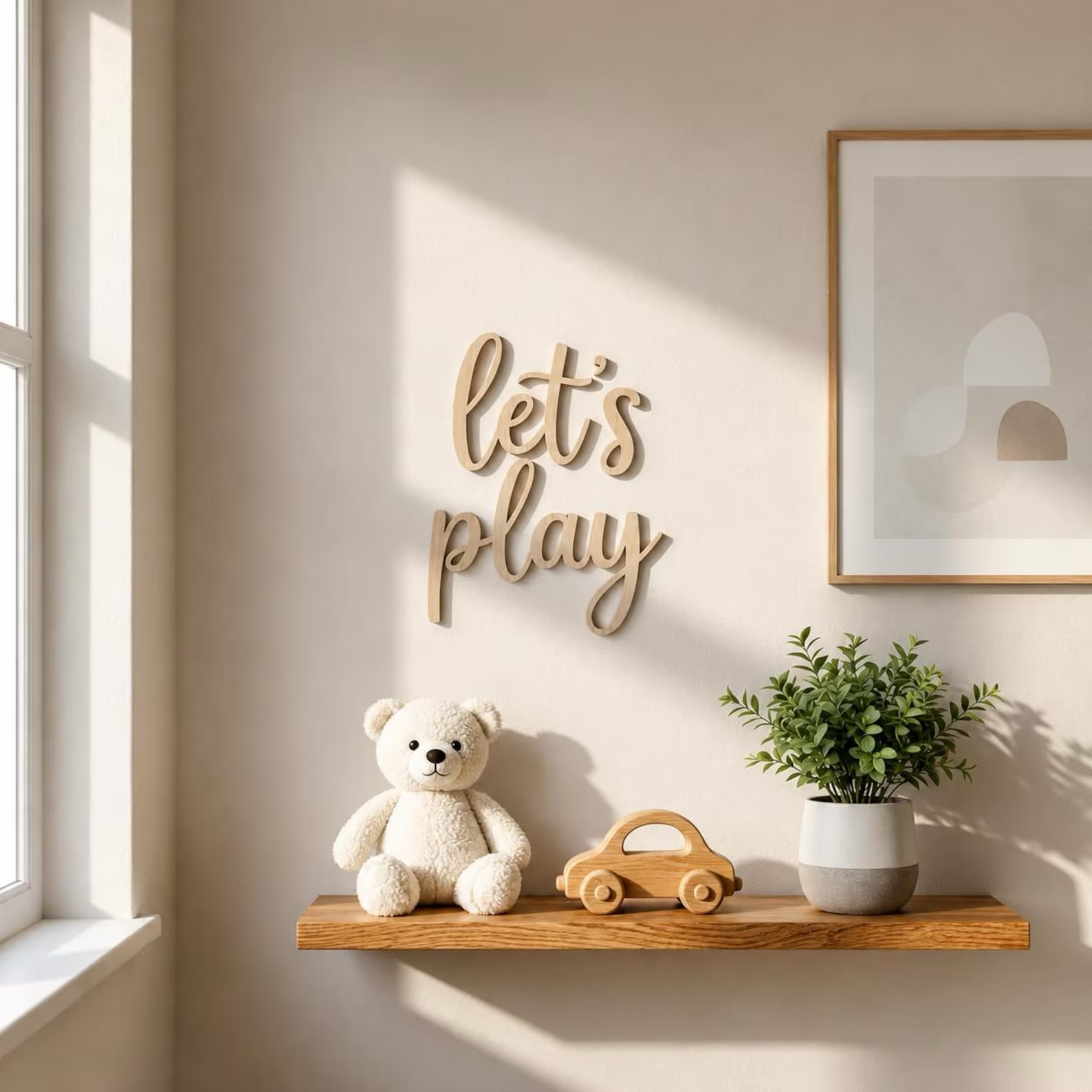 Holzschild 'Let's Play' für di – Baby Nursery Toy Bewertung und Preis