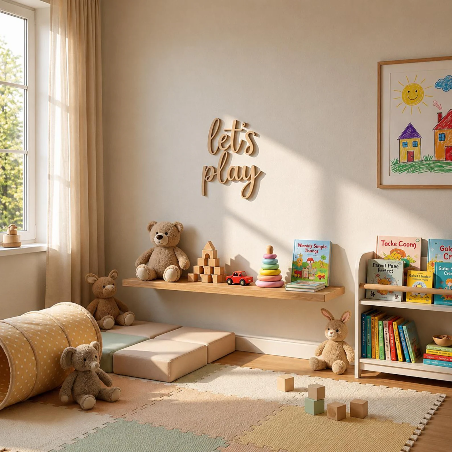 Holzschild 'Let's Play' für di – Baby Nursery Toy Bewertung und Preis