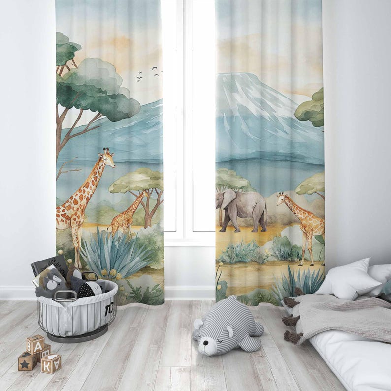 Safari Tiere Kinder Vorhänge B – Baby Nursery In Hospital Bewertung und Preis