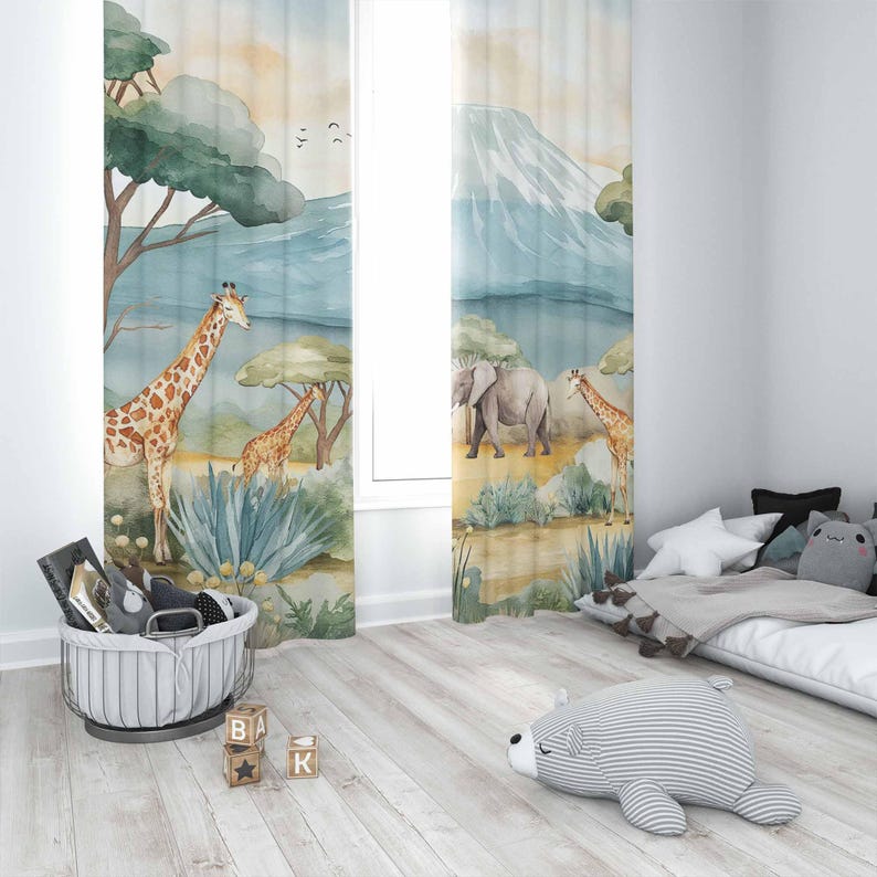 Safari Tiere Kinder Vorhänge B – Baby Nursery In Hospital Bewertung und Preis