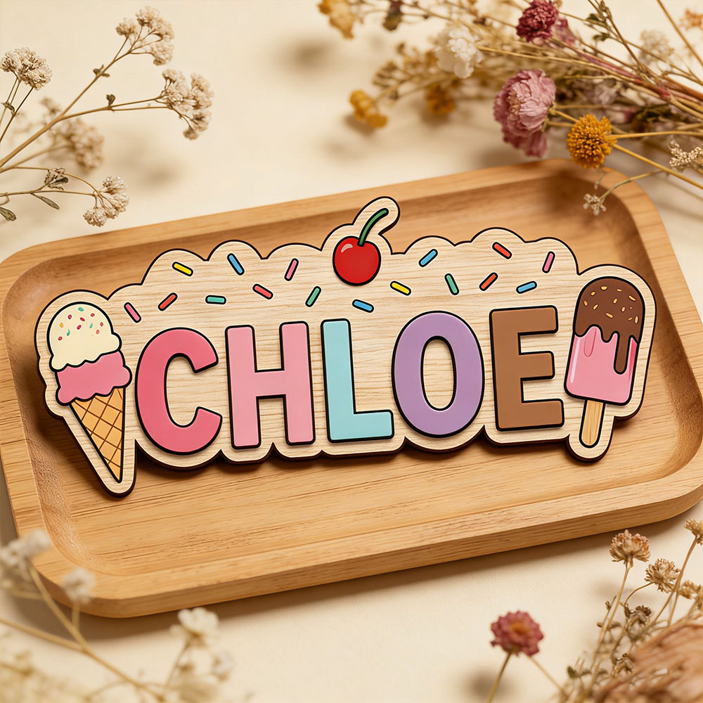 Eiscreme-Waffel Eis am Stiel T – Baby Name Wall Art Bewertung und Preis